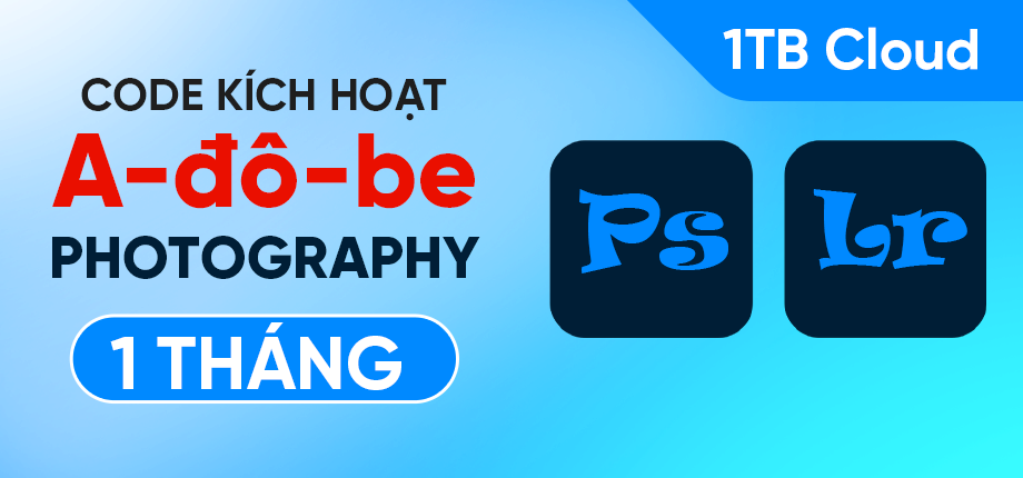 A-đô-be Photography 1TB Cloud 1 tháng - Code kích hoạt